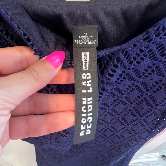 Design Lab Navy Blue lace dress - Picture 3 of 4